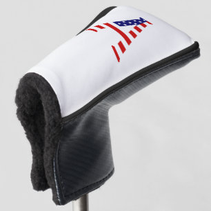 A Monogram overlaid on USA Flag pccnt Golf Head Cover