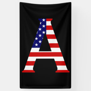 A Monogram overlaid on USA Flag (v) bnrcnt Banner