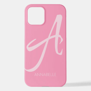 A Monogram Personalised Pink iPhone Case