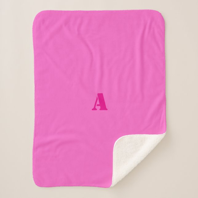 A Monogram Pink Rose Fleece Blanket (Front)