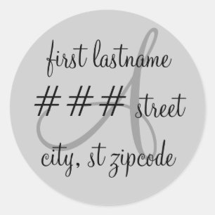 "A" monogram return address label - personalise
