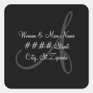 "A" Monogram Return Address Label - Personalise