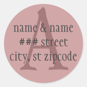 "A" monogram return address label - personalise