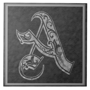 A Monogram "Royal Grey Stone" Ceramic Tile
