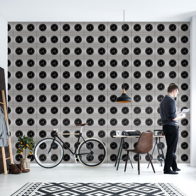 "A" Monogram Wallpaper (Living Room)
