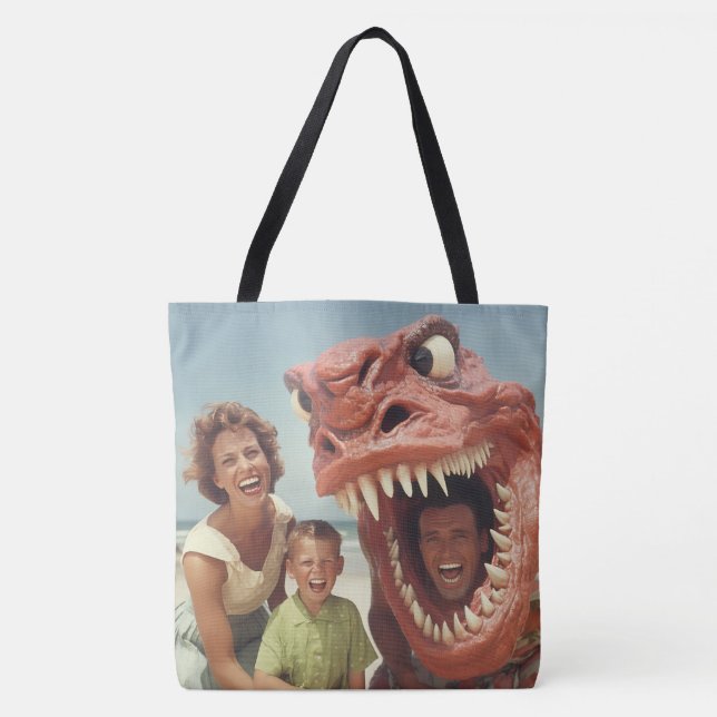 A Monster Day at the Beach Tote Bag (Front)
