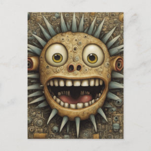 A Monster Mixed Media Collage Postcard