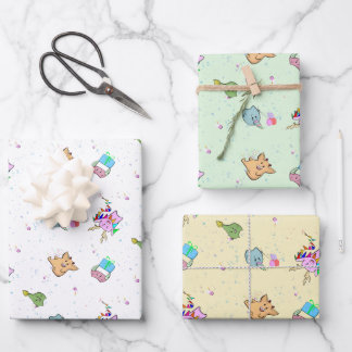 A Monster Party Set Wrapping Paper Sheet