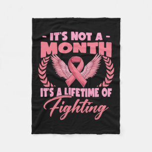 A Month It's Lifetime Breast Cancer Awareness Fleece Blanket