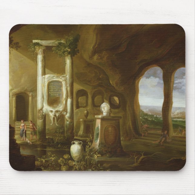 A monument to Augustus, in a grotto with Mouse Pad (Front)