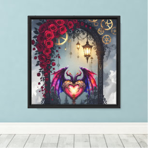 A Moonlit Invitation –Love Turns the Gears of Time Canvas Print