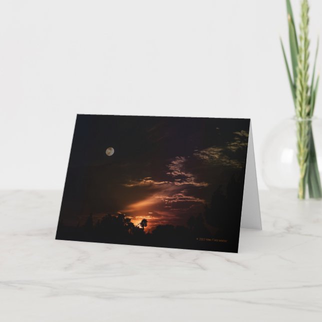 "A Moon's Sunset" Greeting Card (Front)