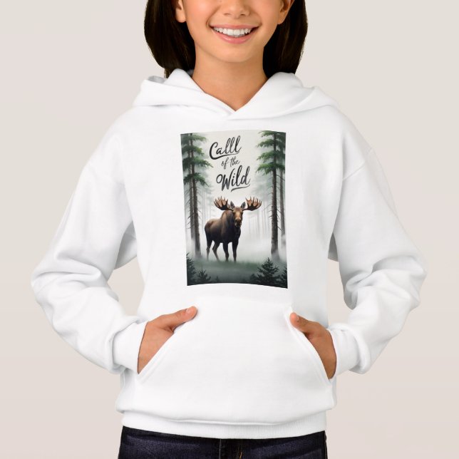 A moose standing in a misty forest (Front)