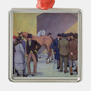 A Morning at Tattersall's (oil on canvas) Metal Tree Decoration