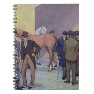 A Morning at Tattersall's (oil on canvas) Spiral Notebook