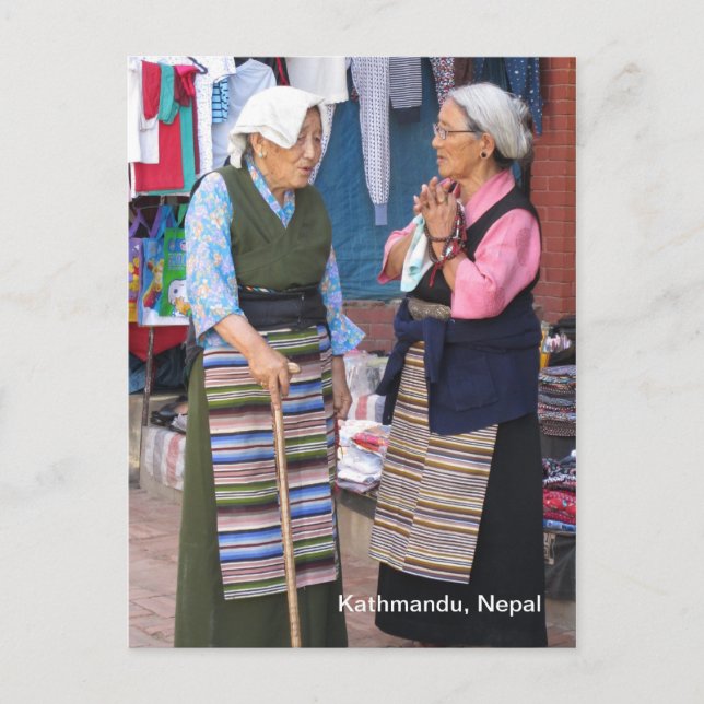 A Morning Chat at Boudha Stupa Postcard (Front)