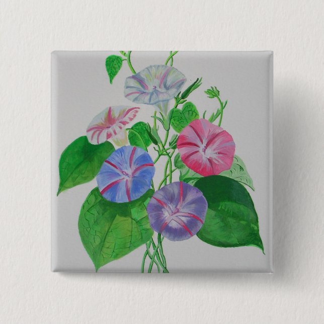 A Morning Glory 15 Cm Square Badge (Front)
