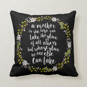 A Mother Is Everything Quote Woodland Wreath Cushion