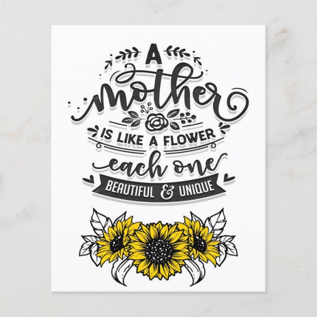 A mother is like a flower, Cute Mother's Day Gift Flyer (Front)