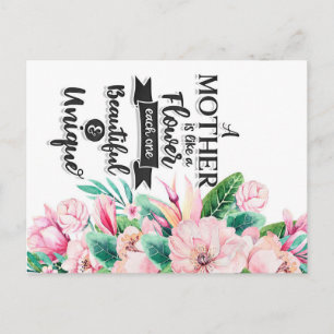 A Mother Is Like A Flower Gift, Mother's Day Gift Postcard