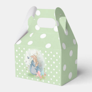 a mother rabbit and her baby rabbit in a clearing  favour box