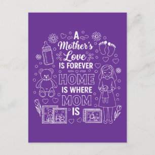 A Mother’s Love Is Forever&Home Is Where Mom Is Postcard