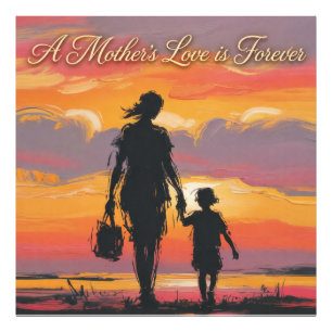 A Mother’s Love is Forever Sunset Silhouette Photo Print