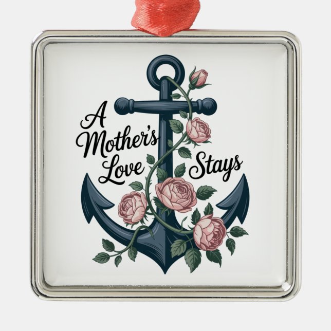 A Mother’s Love Stays Metal Tree Decoration (Front)