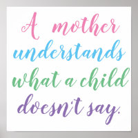 A Mother Understands Jewish Quote Mum Poster
