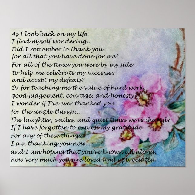 A Mother's Day Poem Poster (Front)