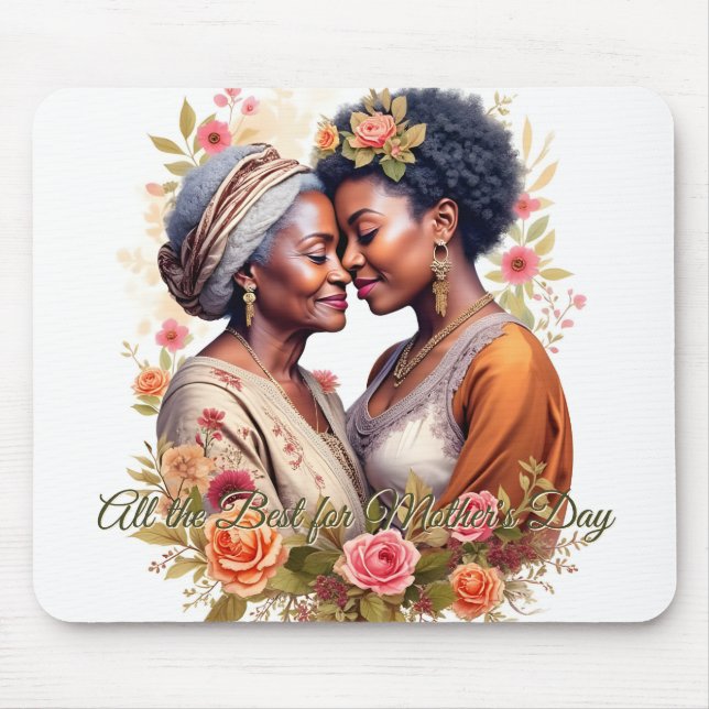A Mother's Embrace – A Timeless Bond in Bloom Mouse Pad (Front)