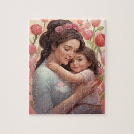 A Mother's Embrace - Mother & Daughter Jigsaw Puzzle