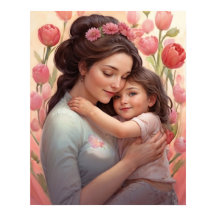 A Mother's Embrace - Mother & Daughter Poster