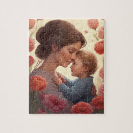 A Mother's Embrace - Mother & Son Jigsaw Puzzle