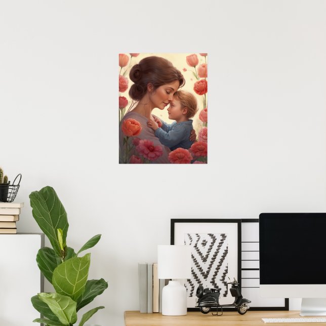 A Mother's Embrace - Mother & Son Poster (Home Office)