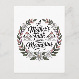 A Mother's Faith Moves Mountains Holiday Postcard