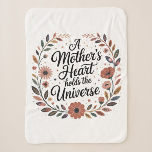 A Mother's Heart Holds The Universe Sherpa Blanket
