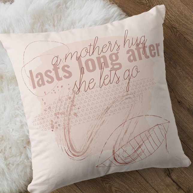 A Mothers Hug Quote Family Photo Neutral Cushion (Creator Uploaded)
