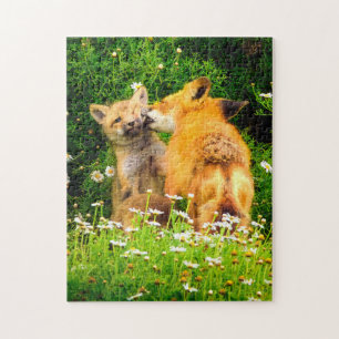 A Mother's Kiss Wildlife Nature Art Print Jigsaw Puzzle