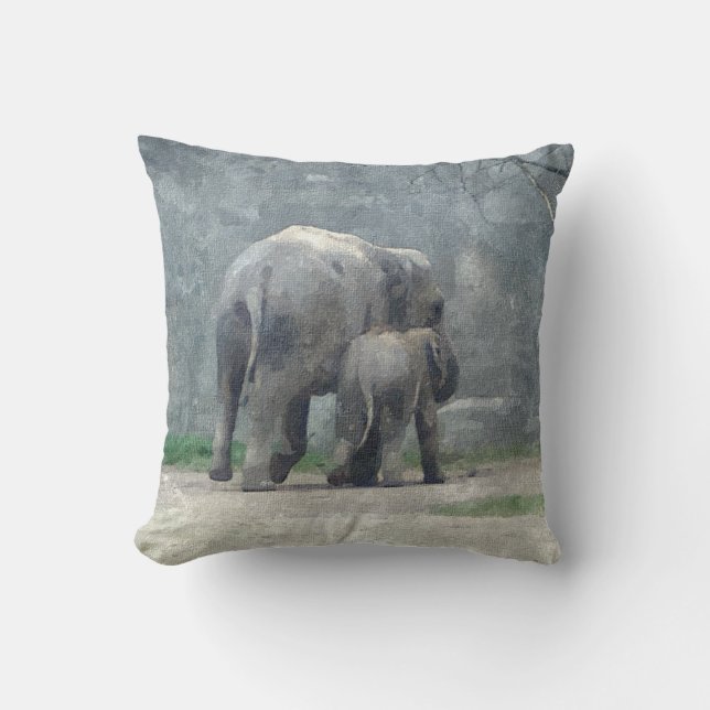 A Mothers Love Elephant Pillow (Front)