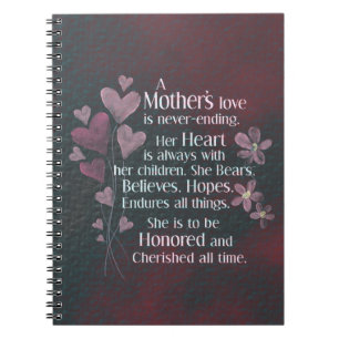 A mother's love  flameless candle notebook