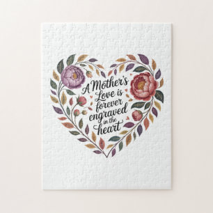 A Mother's Love Is Forever Engraved In The Heart Jigsaw Puzzle