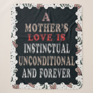 A Mother's Love Is Instinctual Unconditional Sherpa Blanket