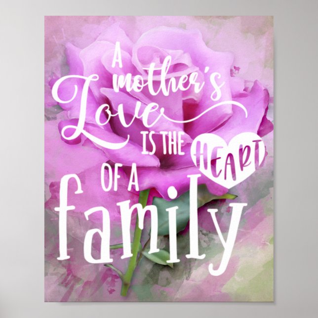 A Mother's Love Is The Heart Of A Family Poster (Front)
