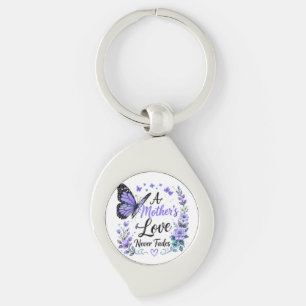 A Mother's Love Never Fades Purple Butterfly  Key Ring