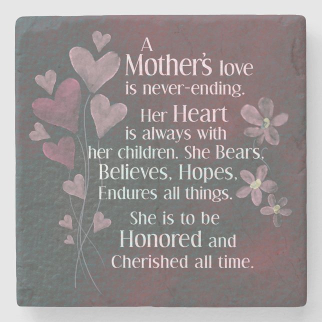 A Mother's Love  Stone Coaster (Front)