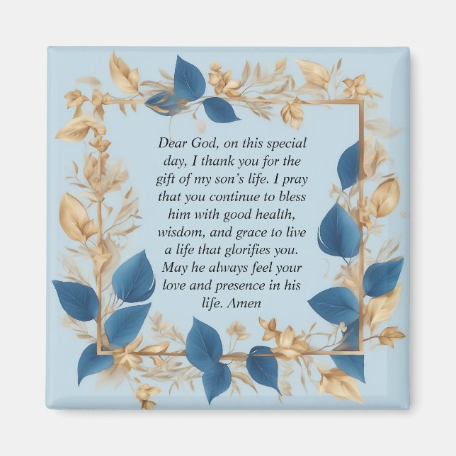 A Mother's Prayer for her Son Magnet (Front)