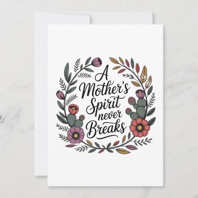 A Mother's Spirit Never Breaks Invitation (Front)