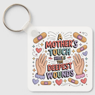 A Mother's Touch Heals The Deepest Wounds Key Ring