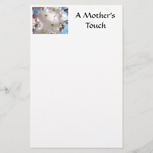 A MOTHER'S TOUCH Stationery PINK BLOSSOMS Spring (Front)